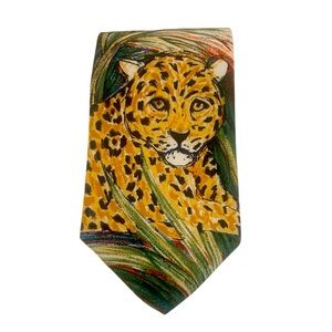 VINTAGE World Wildlife Fund (WWF) Jaguar Men's 100% Silk Necktie No. 127- 1991
